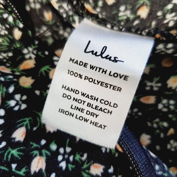 Lulu's Fashion Find Black Floral Print Ruffled Faux Wrap Maxi Dress, Sz M - Picture 10 of 10